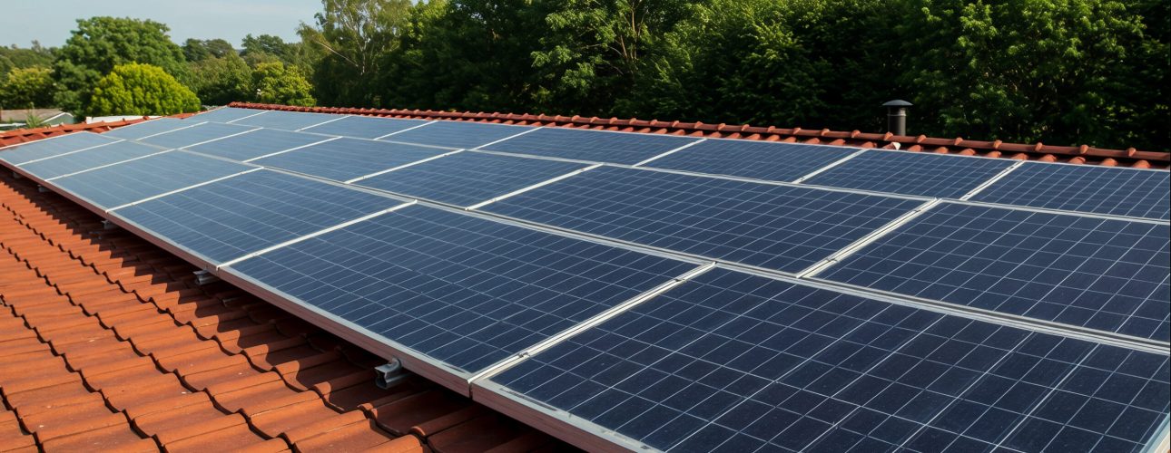 solar-panels-red-tile-roof-with-clear-blue-sky-background